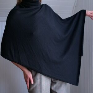 Y2K black cozy sleek Kerisma asymmetrical poncho